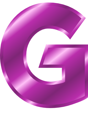 purple metal letter capitol G