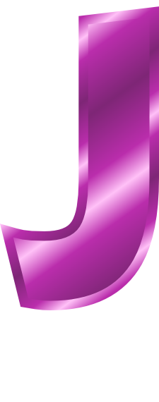purple metal letter capitol J