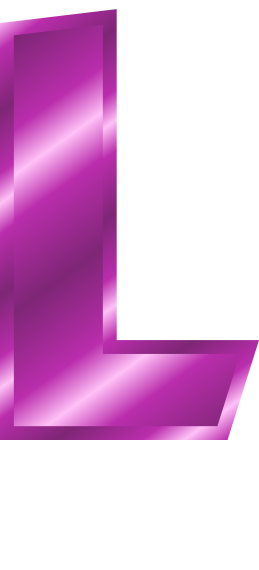 purple metal letter capitol L