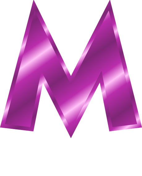 purple metal letter capitol M