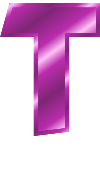 purple metal letter capitol T