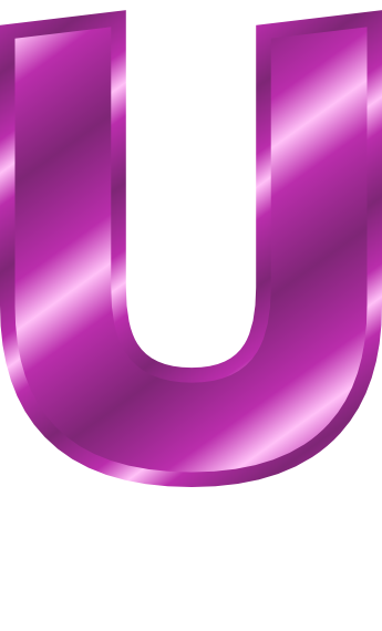 purple metal letter capitol U