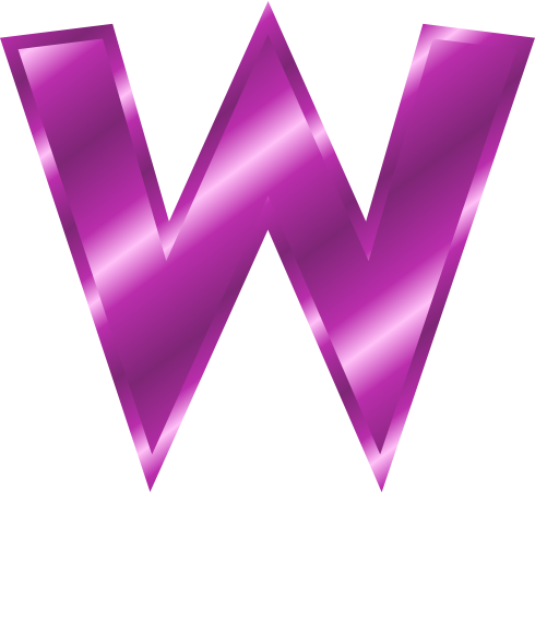 purple metal letter capitol W