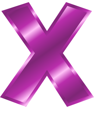purple metal letter capitol X