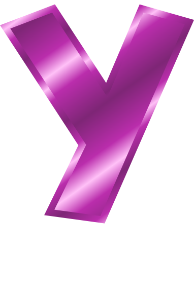 purple metal letter capitol Y