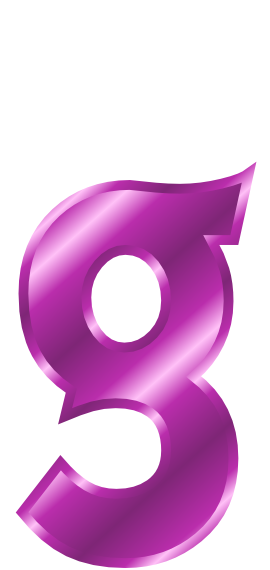 purple metal letter g