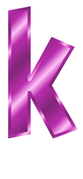 purple metal letter k