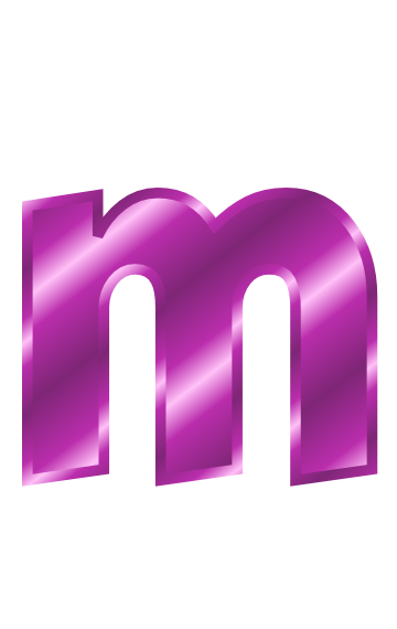 purple metal letter m