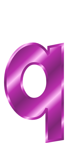purple metal letter q