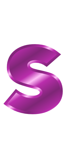 purple metal letter s