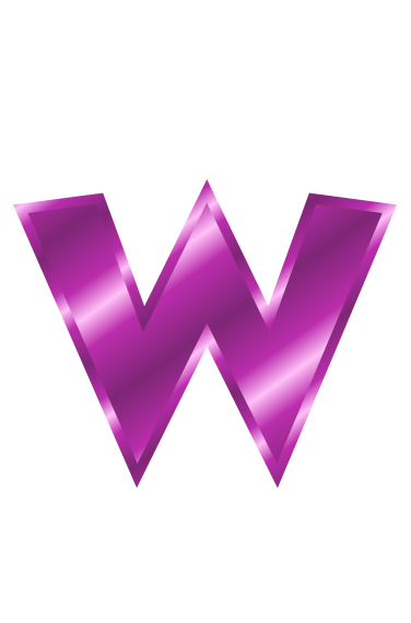 purple metal letter w