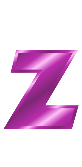 purple metal letter z