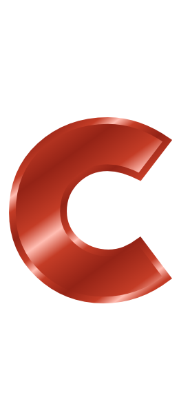 red metal letter c
