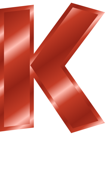red metal letter capitol K