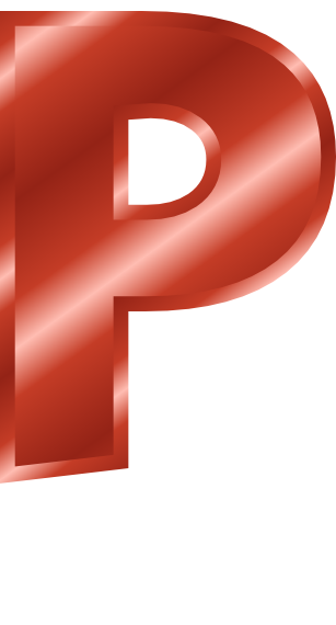 red metal letter capitol P