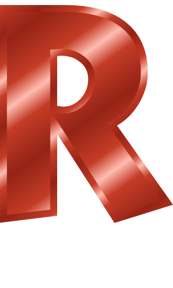 red metal letter capitol R