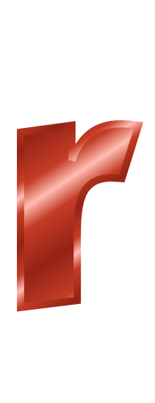 red metal letter r