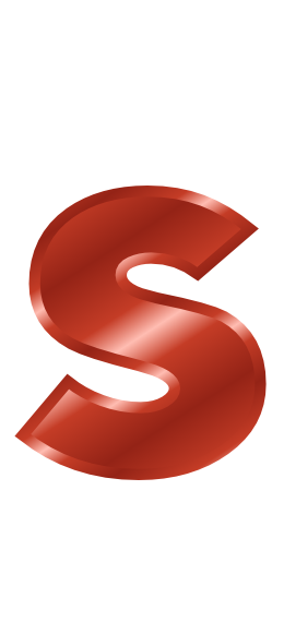 red metal letter s