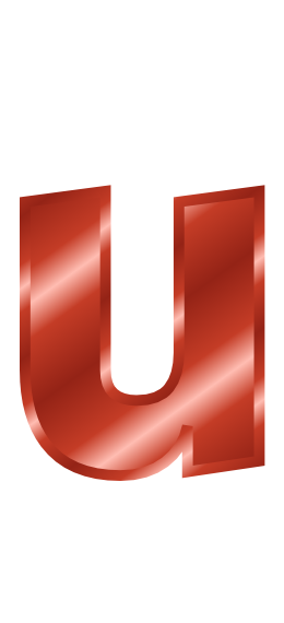red metal letter u