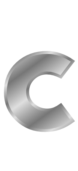 silver letter c