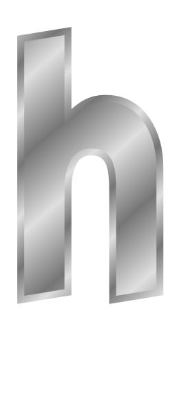 silver letter h