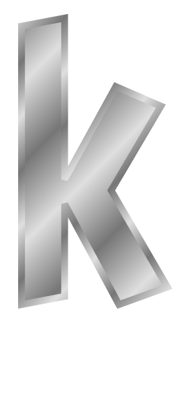 silver letter k