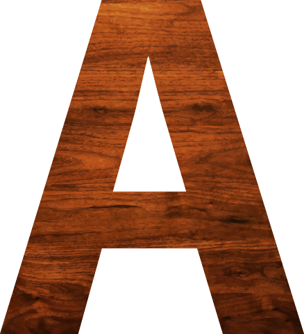 Wood Alphabet A