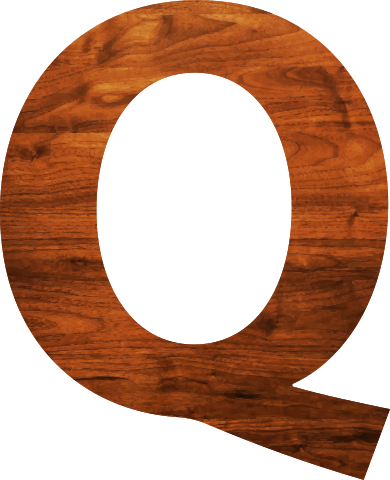 Wood Alphabet Q