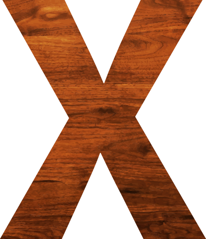 Wood Alphabet X