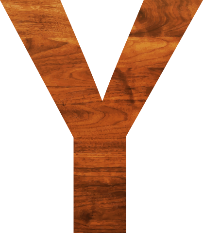 Wood Alphabet Y