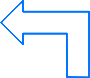 L shaped arrow blue left