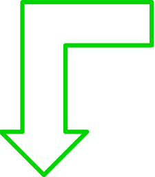 L shaped arrow green down