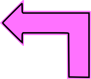 L shaped arrow pink filled left
