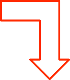 L shaped arrow red down