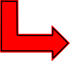 L shaped arrow red filled right