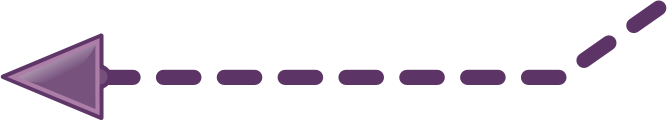 arrow label dotted left down purple
