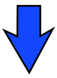 Arrow sharp blue down