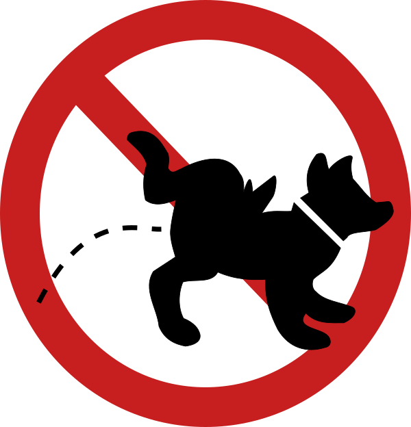 no dog pee sign
