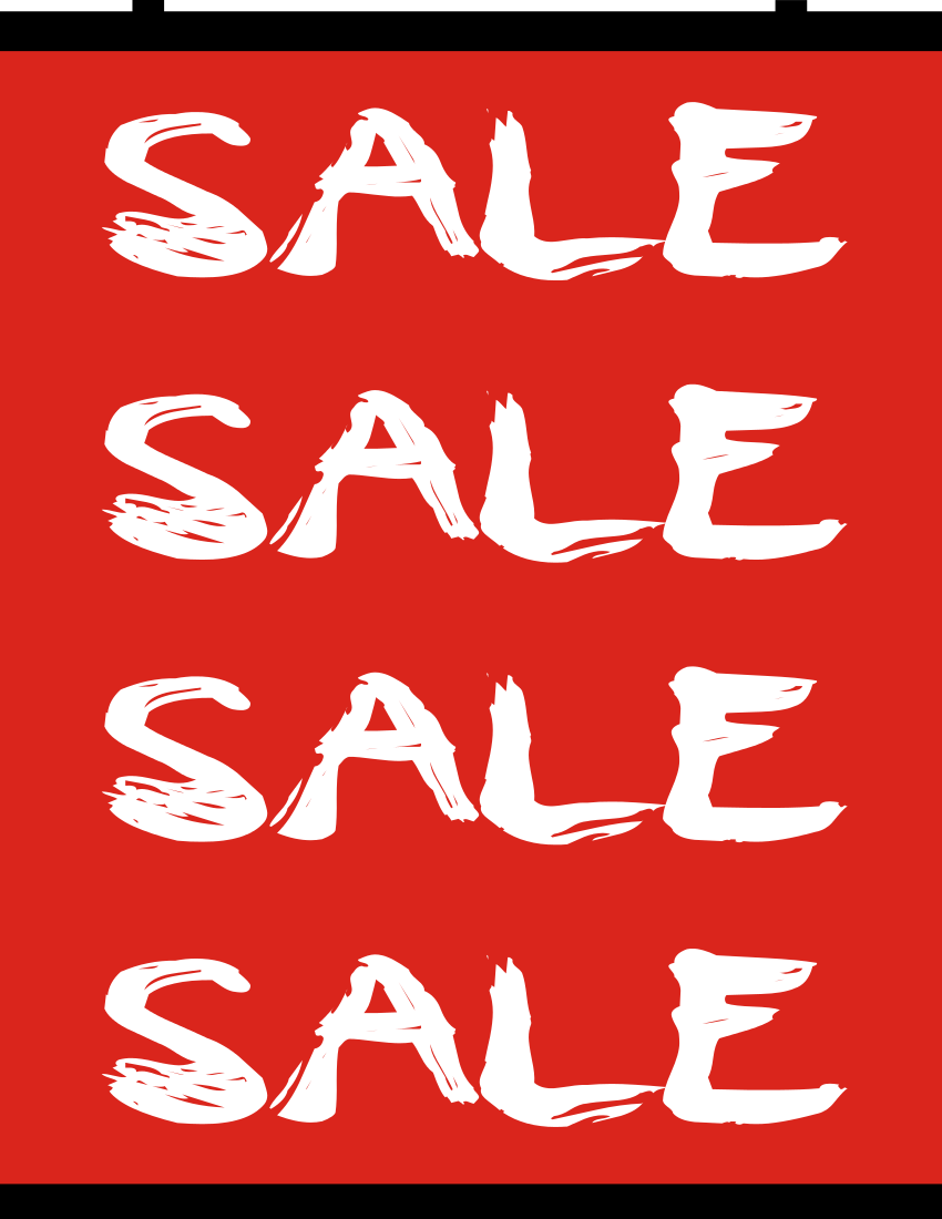 sale brushed banner red