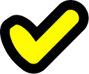 bold checkmark yellow