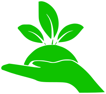 eco grow hand green
