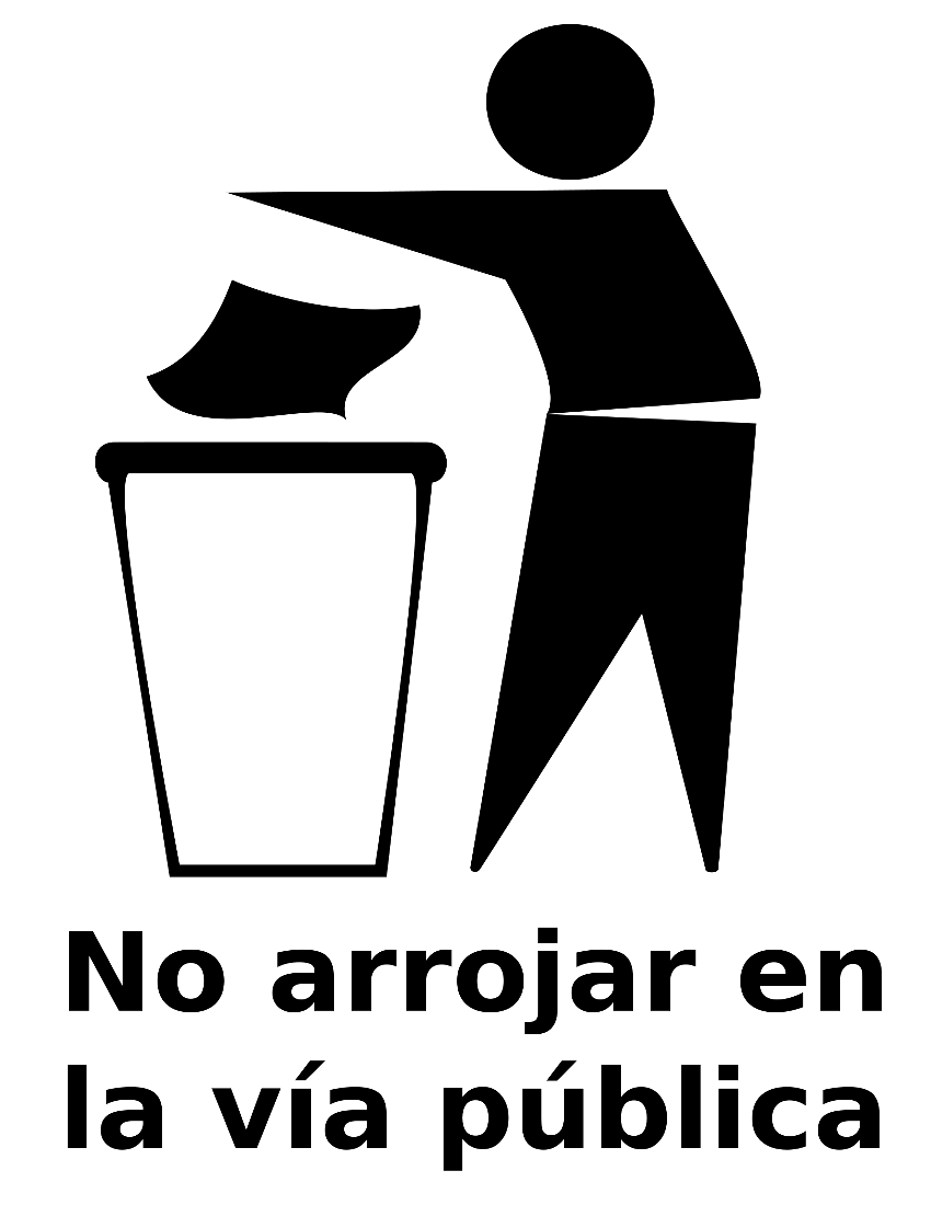 trash bin sign Spanish