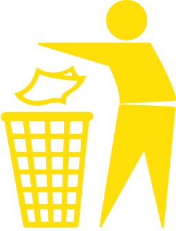trashcan dont pollute yellow