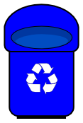 recycle bin rounded blue