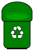 recycle bin rounded green