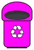 recycle bin rounded pink