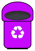 recycle bin rounded purple