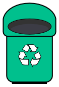 recycle bin rounded teal