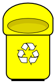 recycle bin rounded yellow