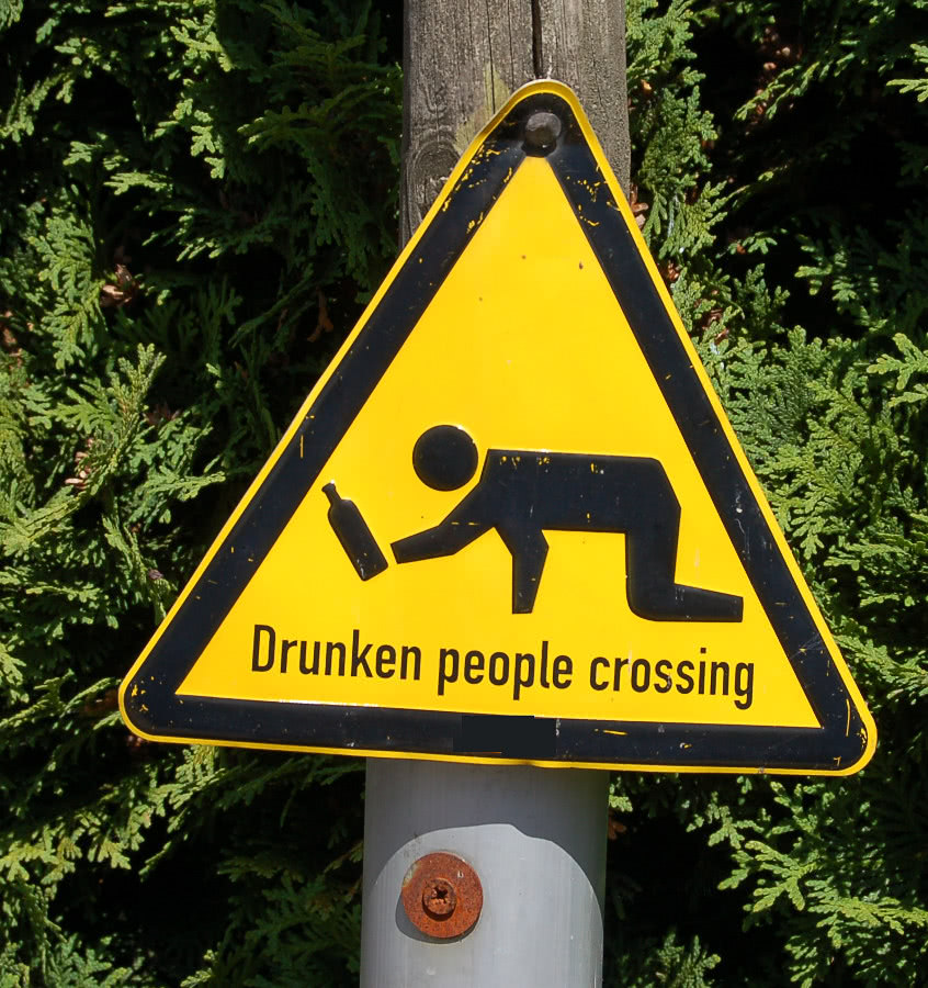 Drunk crossing